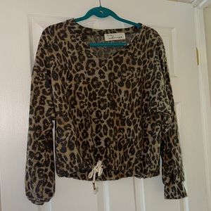 Vintage Havana cropped leopard sweater